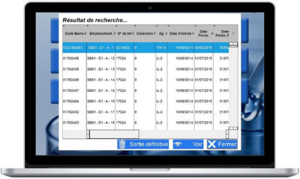 Visuel de la page de recherche du logiciel Sero'Box